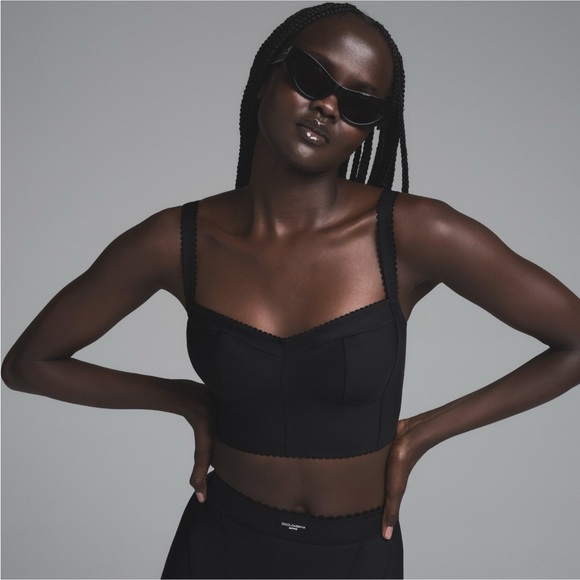Skims x Dolce Gabbana Body Bustier Corset CroppedTop on Onyx